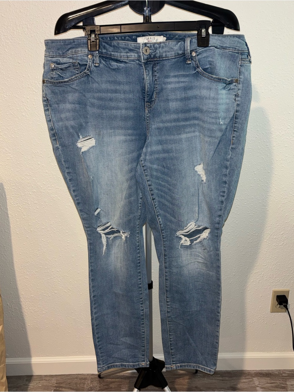 torrid Light Blue Distressed Boyfriend Jeans